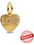 Gümüş Gold Renk Kalp Etiket Sallantılı Charm 3