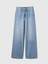 Kadın Mavi High Rise Wide Leg Jean Pantolon 2