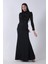Siyah Üst Pul Payet Alt Krep Tesettür Abiye 6502497.01 3