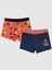Erkek Çocuk 2'li Boxer Set 2-10 Yaş Turuncu 1