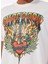 Bisiklet Yaka Beyaz Erkek T-Shirt M1012125A-U4Y_BIKER Rock Graphıc Lo 4