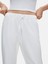 Kadın Basıc Beli Lastikli Loose Beyaz Pantolon 5