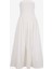 Straplez Yaka Beyaz Uzun Kadın Elbise Vmane Bandeau 7/8 Dress Jrs Ga 1