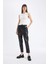 Jogger Fit Cepli Yüksek Bel Suni Deri Pantolon X8320AZ24WN 5
