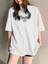 Thousand Baskılı Oversize Bisiklet Yaka T-Shirt - Beyaz 1