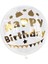 Happy Birthday Şeffaf Balon Altın 1