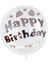 Happy Birthday Şeffaf Balon Gümüş 1