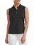 Kadın Kolsuz Polo Yaka Siyah T-Shirt 88501 1