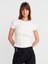31750 Kontrast Kısa Kollu Tshirt-Ekru 1