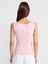 31589 Büzgülü Kayık Yaka Top-Toz Pembe 2