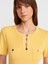 10733 Bisiklet Yaka Cepli Düğmeli Triko Bluz-Koyu Sarı 3