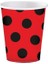 Karton Bardak Siyah Puantiyeli Kırmızı 8'li 1