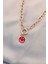Yeni Sezon Kırmızı Renk Smile Model Retro Gold Metal Kolye 1