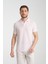 2525 Lores Erkek Pudra %100 Pamuk Waffle Slim Fit Polo Yaka Tişört 1