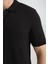 2739 Arven Erkek Siyah %100 Pamuk Pike Kumaş Slim Fit Polo Yaka Tişört 3