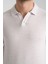 2525 Lores Erkek Krem %100 Pamuk Waffle Slim Fit Polo Yaka Tişört 2