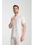 2525 Lores Erkek Krem %100 Pamuk Waffle Slim Fit Polo Yaka Tişört 3