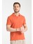 2032 Rico Erkek Turuncu %100 Pamuk Waffle Regular Fit Polo Yaka Tişört 1