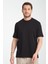 2857 Massimo Erkek Siyah %100 Supima Pamuk Çekmeyen Kumaş Regular Fit Bisiklet Yaka Tişört 4