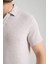 2525 Lores Erkek Vizon %100 Pamuk Waffle Slim Fit Polo Yaka Tişört 4