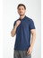 2739 Arven Erkek Indigo %100 Pamuk Pike Kumaş Slim Fit Polo Yaka Tişört 2