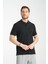 2862 Boston Erkek Siyah Regular Fit %100 Pamuk Esneyen Kumaş Polo Yaka T-Shirt 4