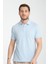 2927 Lucero Erkek Mavi %100 Pamuk Çekmeyen Kumaş Slim Fit Dar Kesim Polo Yaka Tişört 2