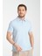 2927 Lucero Erkek Mavi %100 Pamuk Çekmeyen Kumaş Slim Fit Dar Kesim Polo Yaka Tişört 3