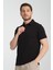 2927 Lucero Erkek Siyah %100 Pamuk Çekmeyen Kumaş Slim Fit Dar Kesim Polo Yaka Tişört 2