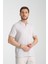 2525 Lores Erkek Gri %100 Pamuk Waffle Slim Fit Polo Yaka Tişört 1