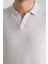 2525 Lores Erkek Gri %100 Pamuk Waffle Slim Fit Polo Yaka Tişört 2