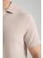 2525 Lores Erkek Camel %100 Pamuk Waffle Slim Fit Polo Yaka Tişört 4