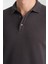 2861 Monza Erkek Antrasit Regular Fit %100 Pamuk Waffle Polo Yaka T-Shirt 1