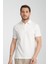 2927 Lucero Erkek Ekru %100 Pamuk Çekmeyen Kumaş Slim Fit Dar Kesim Polo Yaka Tişört 2