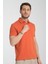 2927 Lucero Erkek Turuncu %100 Pamuk Çekmeyen Kumaş Slim Fit Dar Kesim Polo Yaka Tişört 3
