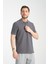 2862 Boston Erkek Gri Regular Fit %100 Pamuk Esneyen Kumaş Polo Yaka T-Shirt 2