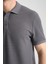2862 Boston Erkek Gri Regular Fit %100 Pamuk Esneyen Kumaş Polo Yaka T-Shirt 3
