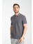 2862 Boston Erkek Gri Regular Fit %100 Pamuk Esneyen Kumaş Polo Yaka T-Shirt 4