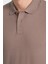 2739 Arven Erkek Taş %100 Pamuk Pike Kumaş Slim Fit Polo Yaka Tişört 1