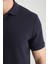 2861 Monza Erkek Lacivert Regular Fit %100 Pamuk Waffle Polo Yaka T-Shirt 3