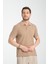2862 Boston Erkek Bej Regular Fit %100 Pamuk Esneyen Kumaş Polo Yaka T-Shirt 2