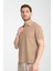 2862 Boston Erkek Bej Regular Fit %100 Pamuk Esneyen Kumaş Polo Yaka T-Shirt 3