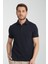 2927 Lucero Erkek Lacivert %100 Pamuk Çekmeyen Kumaş Slim Fit Dar Kesim Polo Yaka Tişört 2