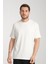 2857 Massimo Erkek Beyaz %100 Supima Pamuk Çekmeyen Kumaş Regular Fit Bisiklet Yaka Tişört 4