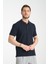 2862 Boston Erkek Lacivert Regular Fit %100 Pamuk Esneyen Kumaş Polo Yaka T-Shirt 2