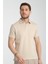 2927 Lucero Erkek Açık Bej %100 Pamuk Çekmeyen Kumaş Slim Fit Dar Kesim Polo Yaka Tişört 2