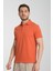 2927 Lucero Erkek Turuncu %100 Pamuk Çekmeyen Kumaş Slim Fit Dar Kesim Polo Yaka Tişört 4
