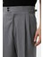 Gri Yüksek Bel Italyan Kalıp Pileli Erkek Pantolon 3