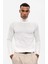 Ekru Tam Boğazlı Erkek Triko 3