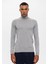 Gri Melanj Tam Boğazlı Erkek Triko 1